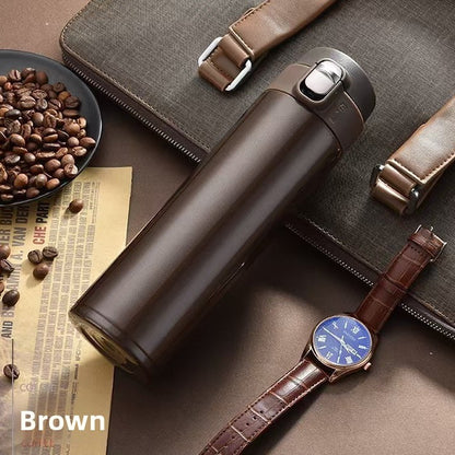 Pop-Up Lid Stainless Steel Thermos Cup