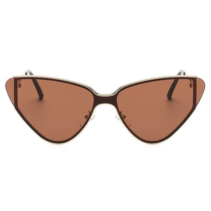 Large Frame Metal Cat Eye Retro Sunglasses