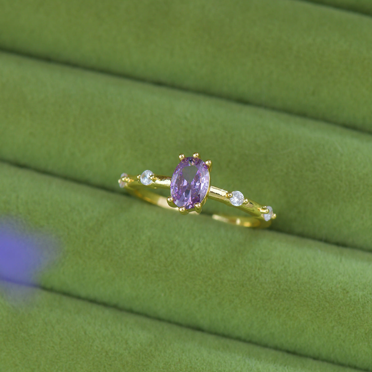 French Style Zircon Butterfly Open Ring