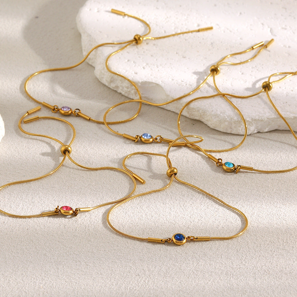 Adjustable Snake Chain Zirconium Bracelet