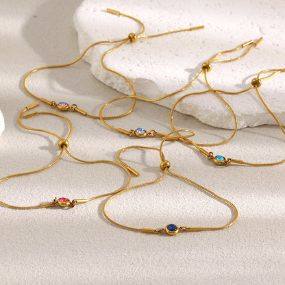 Adjustable Snake Chain Zirconium Bracelet