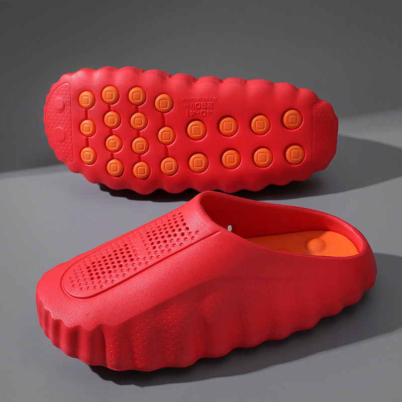 Men Women Summer EVA Non-Slip Massage Closed Toe Slippers