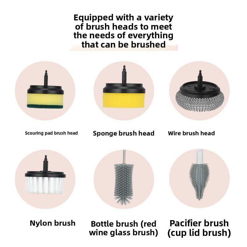 Multifunctional Electric Cleaning Brush with Interchangeable Heads