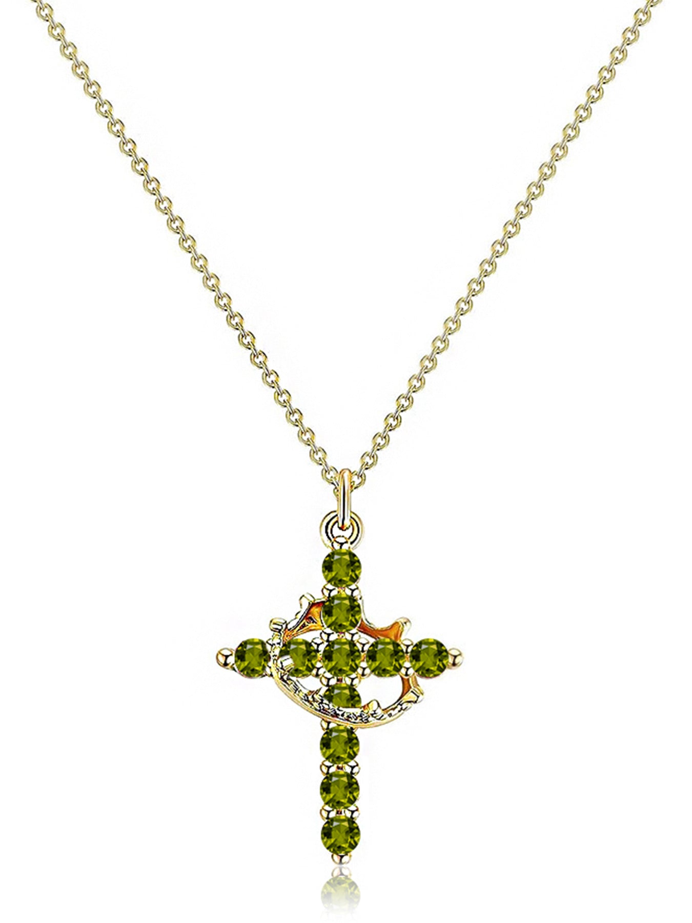 Rotating Zircon Cross Pendant Necklace