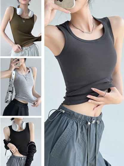 Womens Sleeveless Cotton Back Strap Top