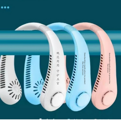 USB Charging Silent Leafless Hanging Neck Fan