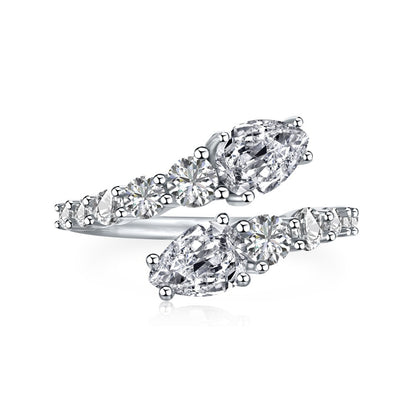 Ring Spiral Full Zircon Inlaid Women Jewelry