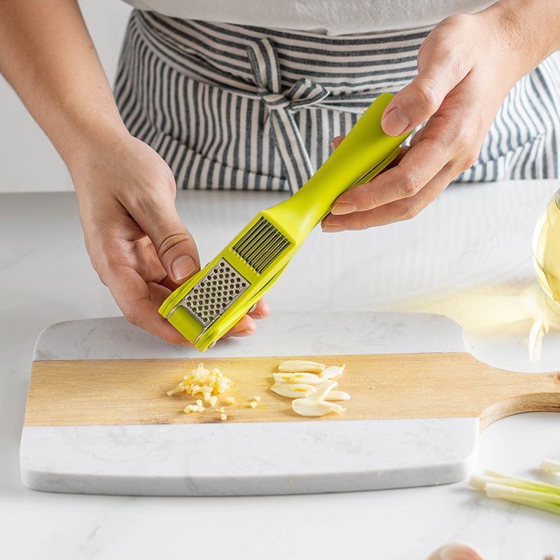 two-in-one kitchen garlic press cutting garlic slices