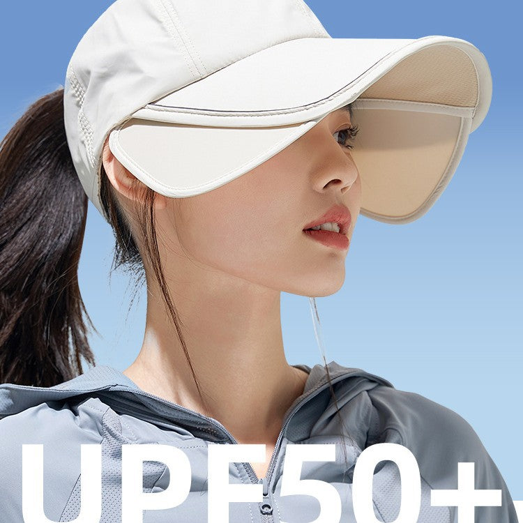 Adjustable Wide Brim Sun Hat with Mesh Top