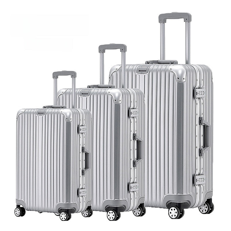 Luggage Suitcase with Aluminum Frame, Carry-On Suitcase, Trolley Suitcase, 20/24/ 28inch Three-Piece Set, Travel Suitcase, Password Lock Suitcase, Manufacturer Wholesale
