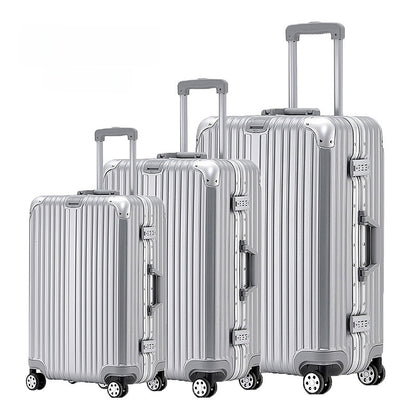 Luggage Suitcase with Aluminum Frame, Carry-On Suitcase, Trolley Suitcase, 20/24/ 28inch Three-Piece Set, Travel Suitcase, Password Lock Suitcase, Manufacturer Wholesale