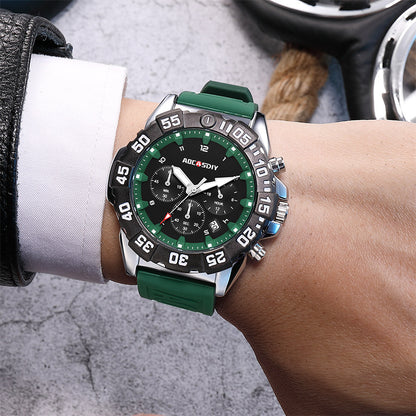 Mens Digital Analog Sport Watch with Silicone Band