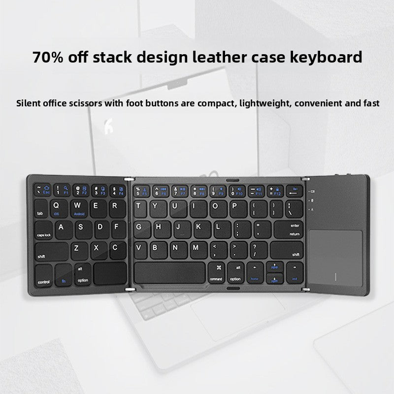 Foldable Ultra-Thin Wireless Bluetooth Keyboard with Touchpad