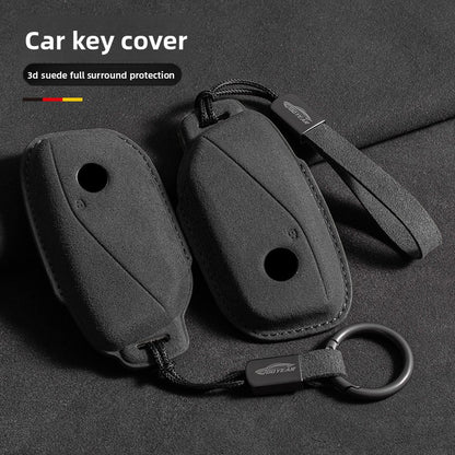 Suede Key Cover with Strap