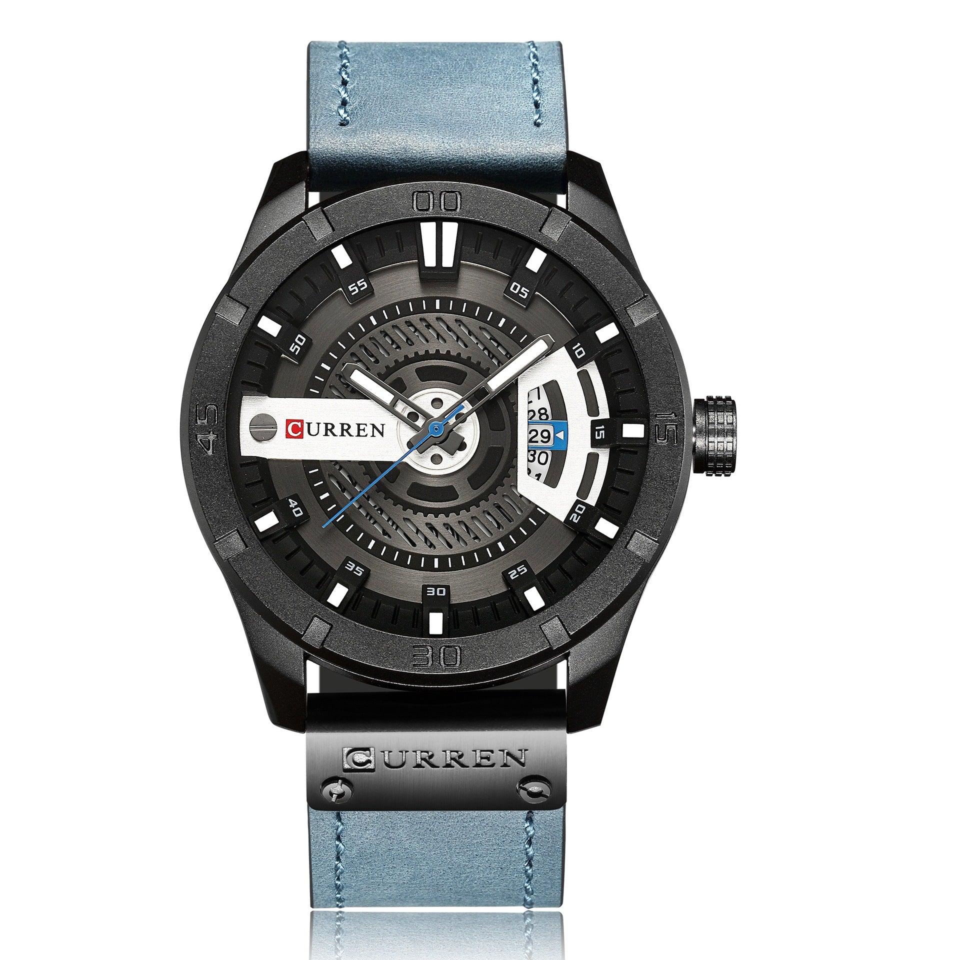 Curren Mens Calendar Leather Strap Watch