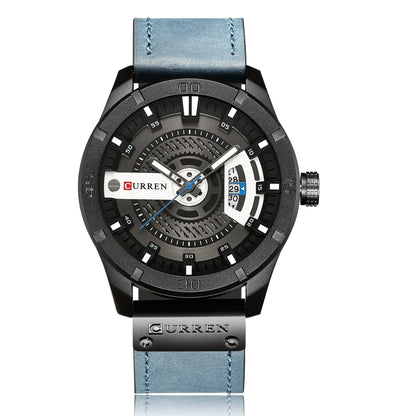 Curren Mens Calendar Leather Strap Watch