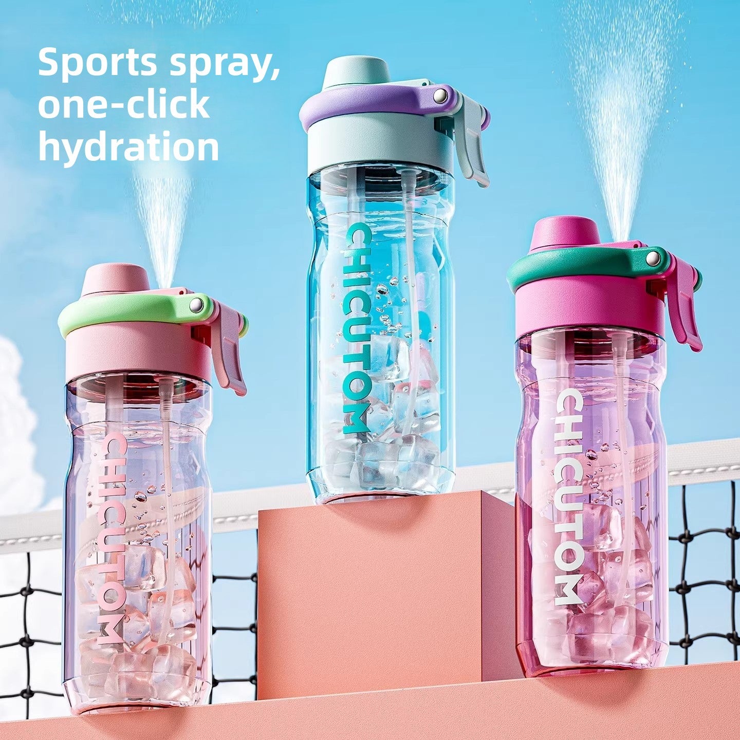 Large Capacity Sports Water Bottle High Temperature Resistant