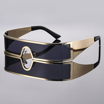 Futuristic Punk Metal Frame Sunglasses UV400 Windproof
