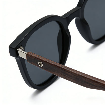 Wood grain leg rice nail sunglasses