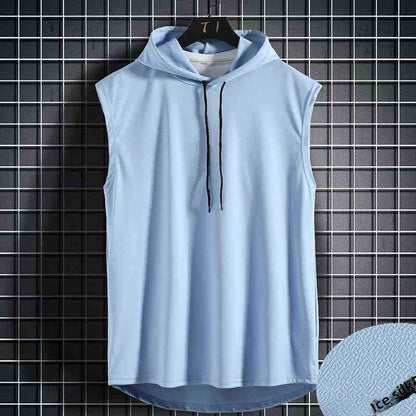 Mens Sleeveless Hooded Sweatshirt