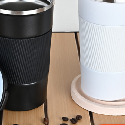 Insulated Stainless Steel Travel Coffee Cup with Silicone Sleeve