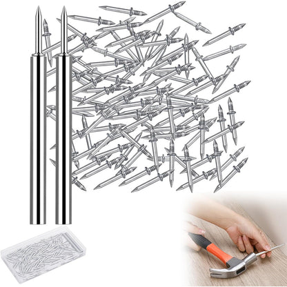 Double Headed Baseboard Seamless Nails with Installation Tool