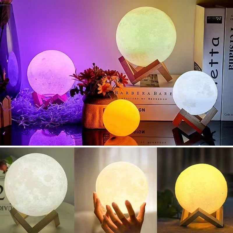 Creative Moon Starry Sky Night Light Touch Control Rechargeable