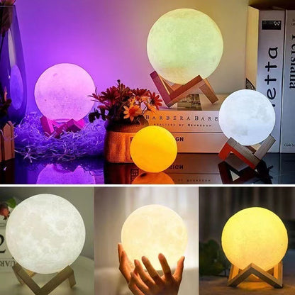 Creative Moon Starry Sky Night Light Touch Control Rechargeable