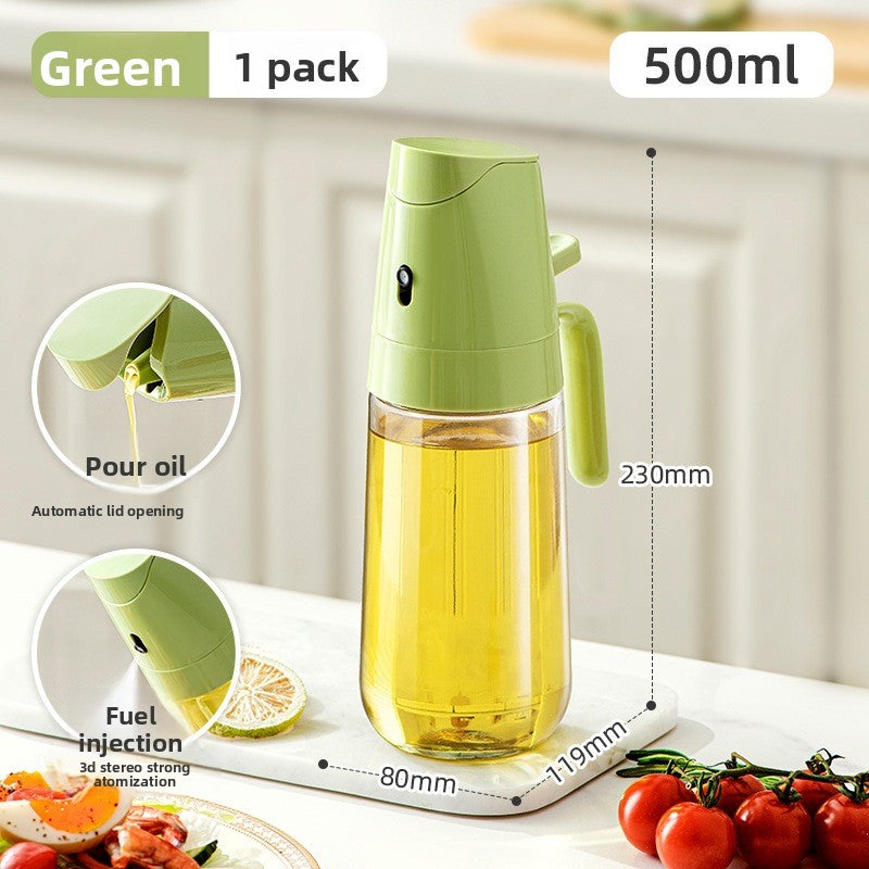 Dual-Function Glass Oil Dispenser Bottle