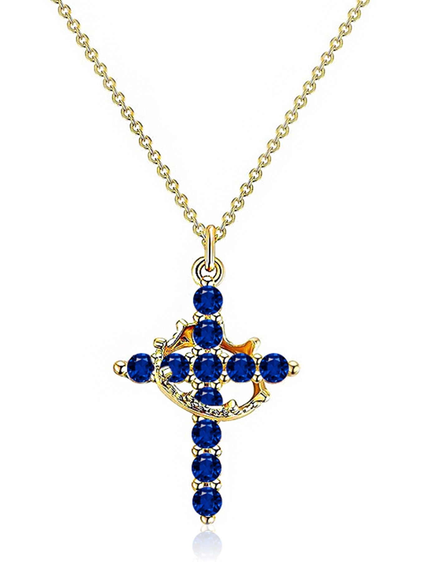 Rotating Zircon Cross Pendant Necklace