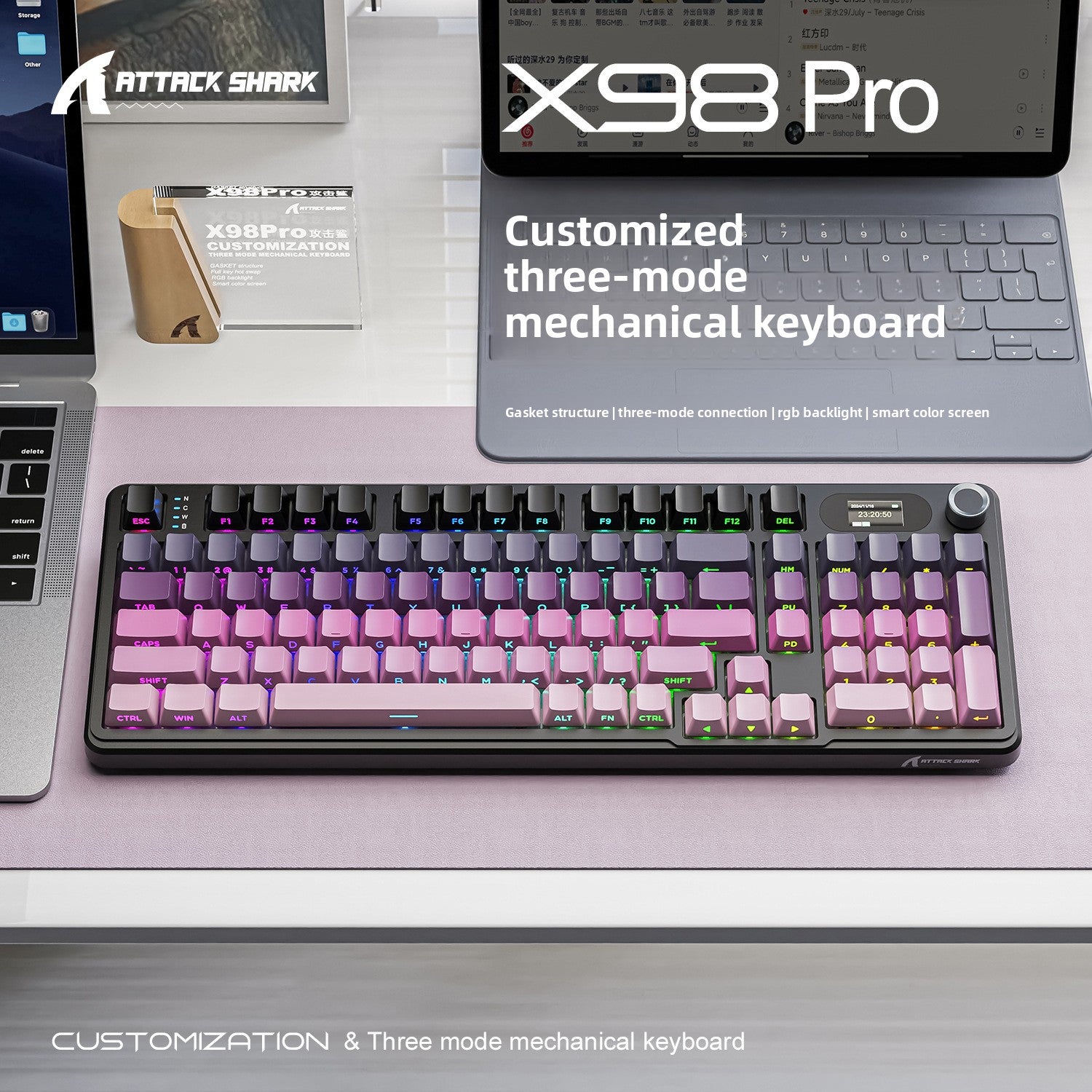 Attack Shark X98Pro Triple Mode RGB Wireless Mechanical Keyboard