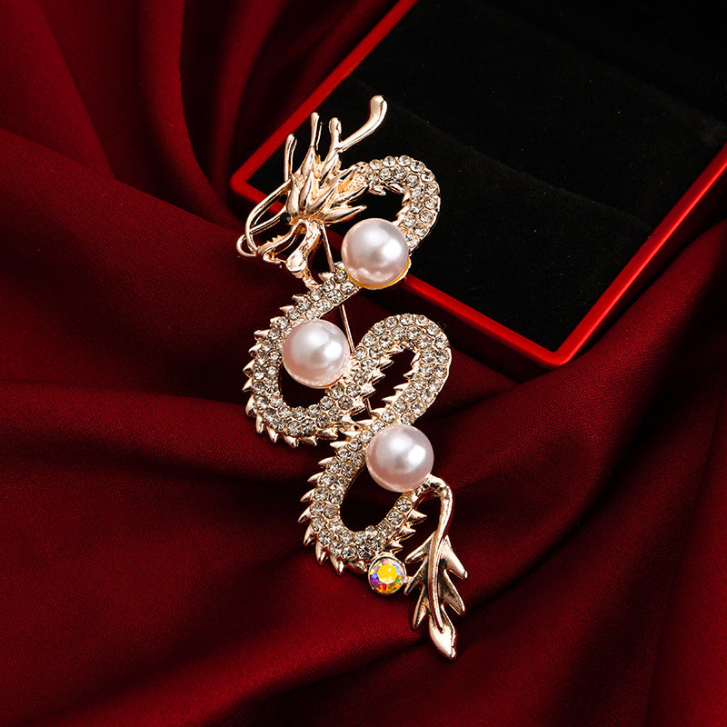 Chinese Zodiac Dragon Brooch Zinc Alloy Pin