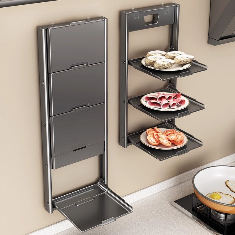 Foldable Suction Cup Kitchen Storage Rack